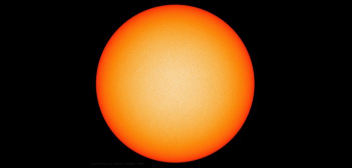 Solar Dynamics Observatory image of the Sun on a day with no sunspots