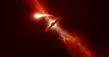 Artist’s impression of star being torn apart by a supermassive black hole.