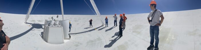 A panorama of the interior of a VLA dish