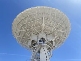 a view of a VLA dish from below