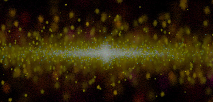 representative-color image of the galactic plane showing gravitational wave sources