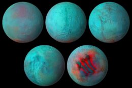 visible-light and infrared images of Enceladus