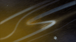 an animation of the Parker Solar Probe crossing a solar switchback