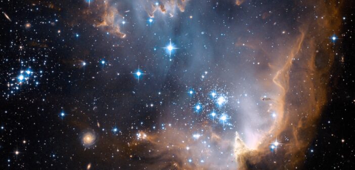 Hubble image of a star-forming region in the Small Magellanic Cloud