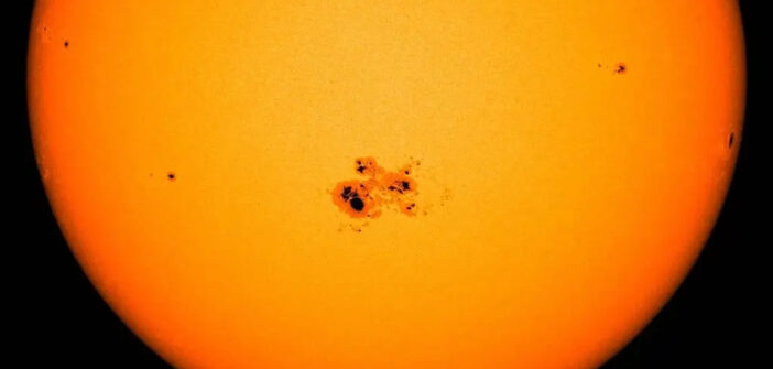 a large sunspot photographed on the Sun