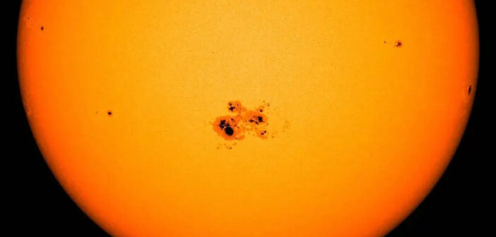 a large sunspot photographed on the Sun