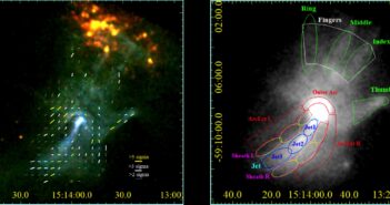 two images of the pulsar wind nebula named the Cosmic Hand