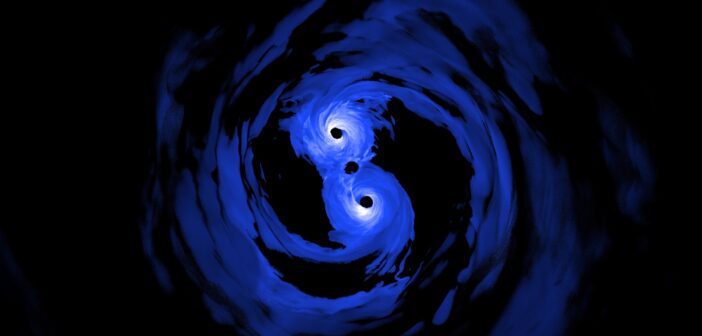 Simulation of a supermassive black hole binary