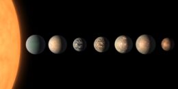 illustration of the TRAPPIST-1 planets