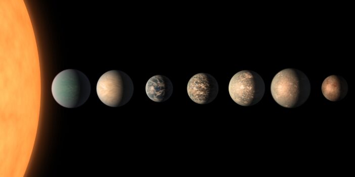 illustration of the TRAPPIST-1 planets