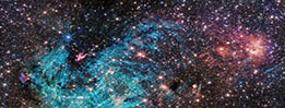 infrared image of stars near the center of the Milky Way