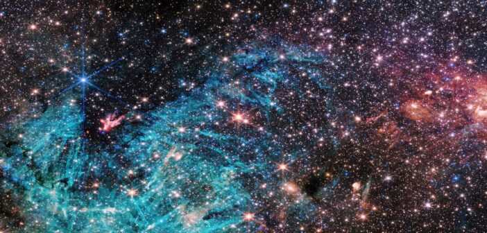 infrared image of stars near the center of the Milky Way