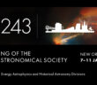 Banner advertising the 243rd meeting of the American Astronomical Society in New Orleans, LA
