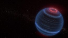 illustration of a brown dwarf with auroral emission