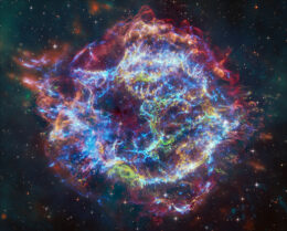 Cassiopeia A supernova remnant in false color