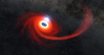 disk of hot gas swirling around a black hole