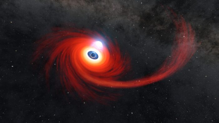 disk of hot gas swirling around a black hole