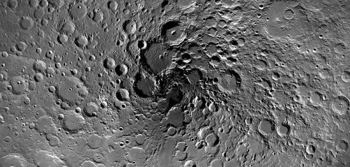 photograph of craters on the Moon's north pole