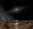 artist's impression of the view from the surface of Sedna