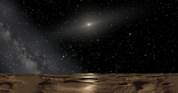 artist's impression of the view from the surface of Sedna