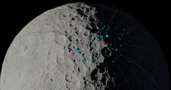 the cratered surface of the dwarf planet Ceres