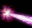 illustration of a jet from an exploding star