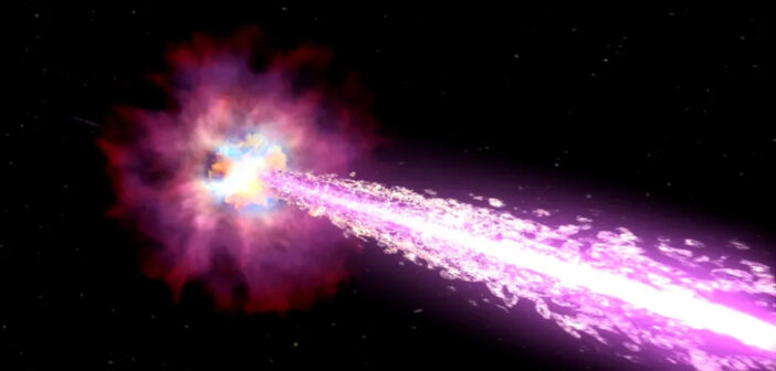 illustration of a jet from an exploding star