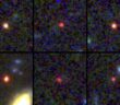 Images of six "little red dot" galaxies from JWST