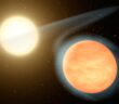 Illustration of the exoplanet WASP-12 b.