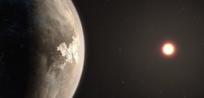 Illustration of a temperate exoplanet