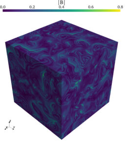 representation of a simulated three-dimensional turbulent magnetic field