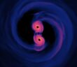 Simulation of the light emitted from the gas surrounding a supermassive black hole binary