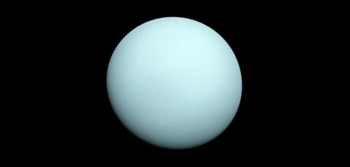 A photograph of a featureless blue sphere.