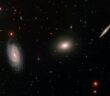 photograph of spiral and elliptical galaxies