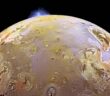 Io with a volcanic plume