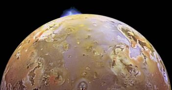 Io with a volcanic plume