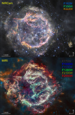 NIRCam and MIRI images of Cas A