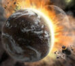 illustration of planets colliding