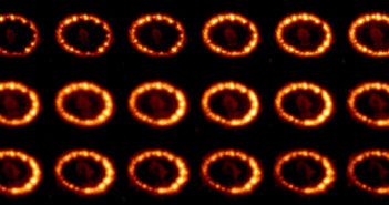 eighteen images of supernova remnant SN 1987A's equatorial ring