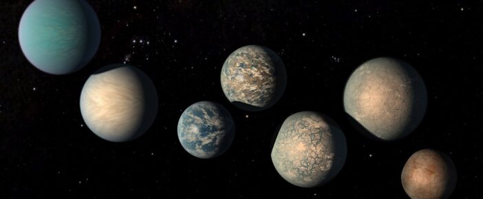 Illustration of the seven known planets in the TRAPPIST-1 system