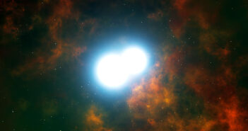 illustration of white dwarfs approaching a merger