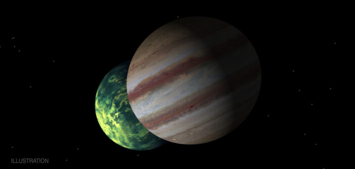 Illustration of Jupiter and a Jupiter-like exoplanet