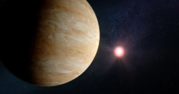 Illustration of a sub-Neptune exoplanet and its host star