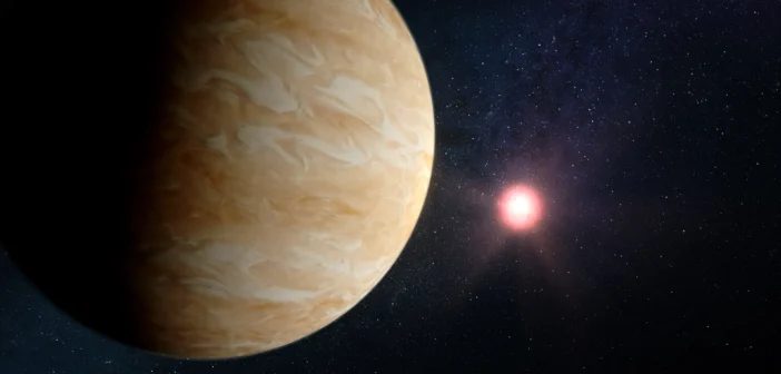 Illustration of a sub-Neptune exoplanet and its host star