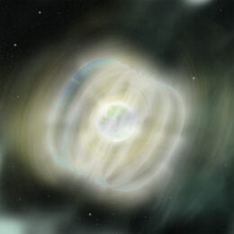illustration of a magnetar, a type of magnetized neutron star that may form through accretion-induced collapse