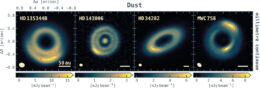dust crescents in four protoplanetary disks