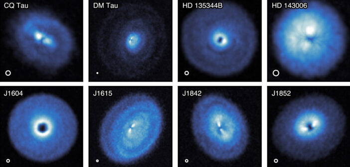 radio images of eight protoplanetary disks