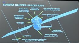 A schematic of the Europa Clipper showing all of the instruments on the clipper.