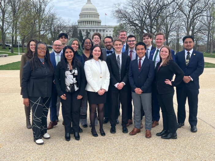 Photo of the participants in AAS's 2025 Congressional Visits Day posing in front of the US Capitol Building