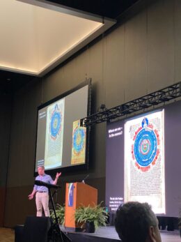 Seb Falk during the plenary talk